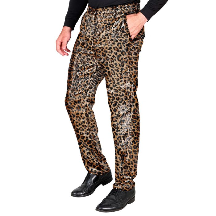 Men's Gold Leopard Sequin Trousers