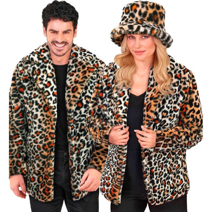 Leopard Print Fur Jacket in Unisex Cut