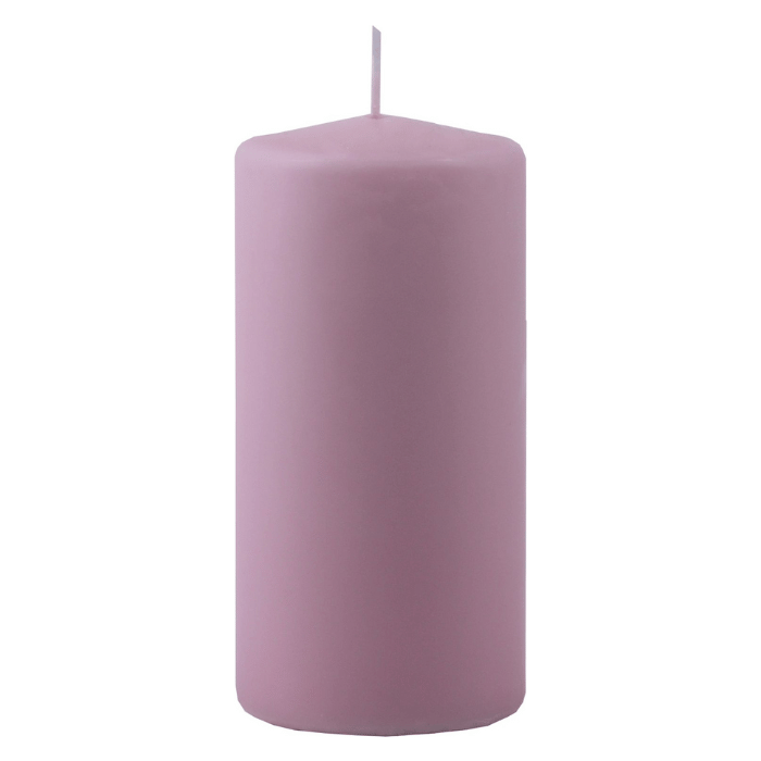 Dusty heather pillar candle 1x - 6x12 cm