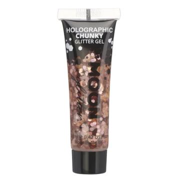 Holographic Chunky Glitter Gel Rose Gold 12 ml Moon Creations