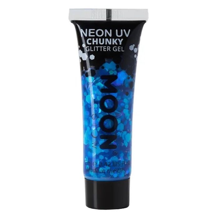 Neon UV Chunky Glitter Gel Blue 12 ml Moon Creations