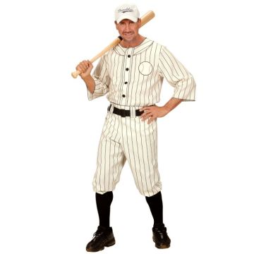 White Baseball Player Costume for Men - 4 Pieces