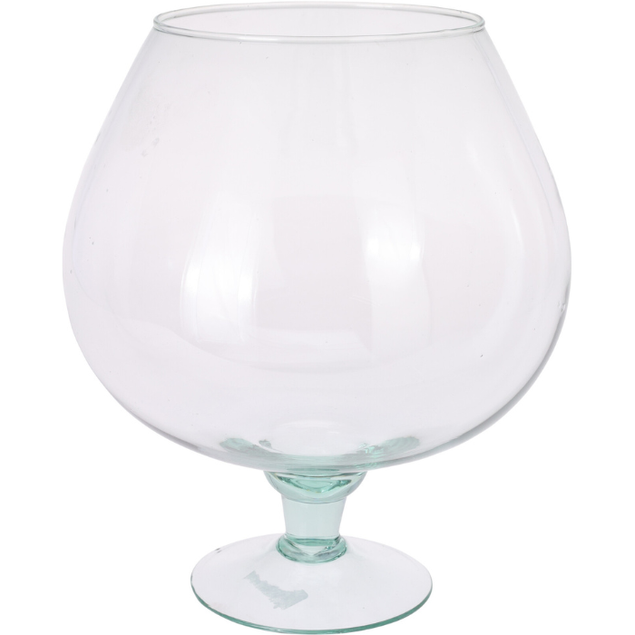 Transparent vase of recycled glass 22.5x26 cm