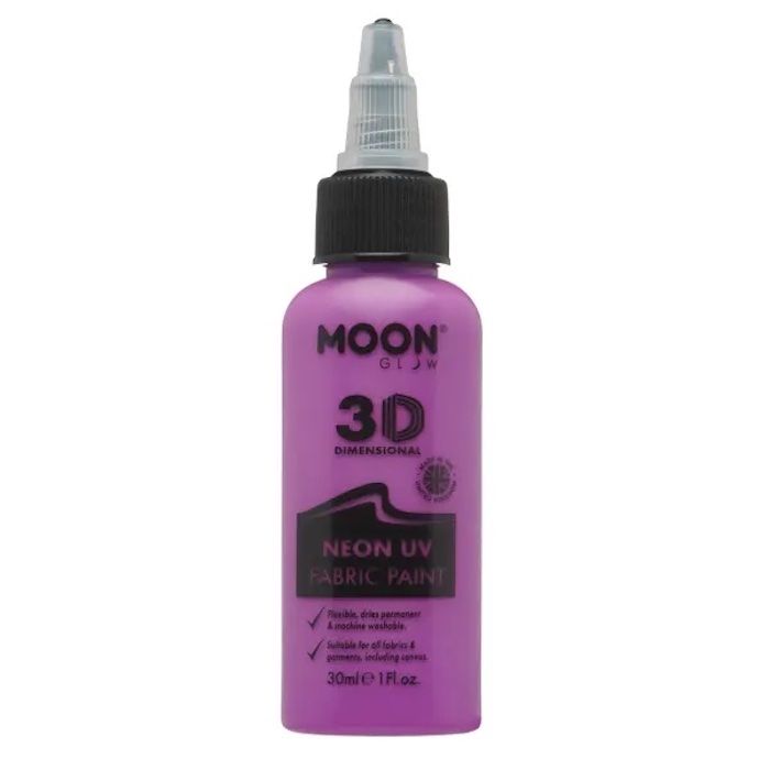 Neon UV Fabric Paint Purple 30 ml Moon Creations
