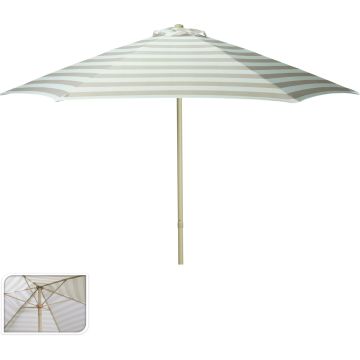 Large parasol, beige and off-white striped, Ø 230 cm