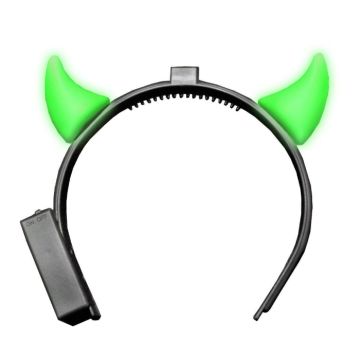 Devil horns with lights including batteries green