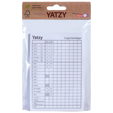 Yatzy pads pack of 3 - for 5 and 6 dice