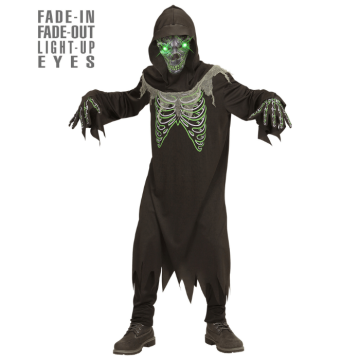 Death costume with LED eyes for children