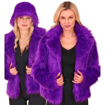 Purple Faux Fur Jacket for Women