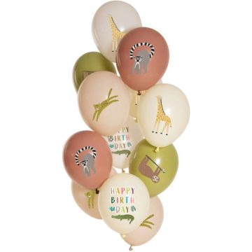 Happy Birthday ZOO balloons 12x - 33 cm