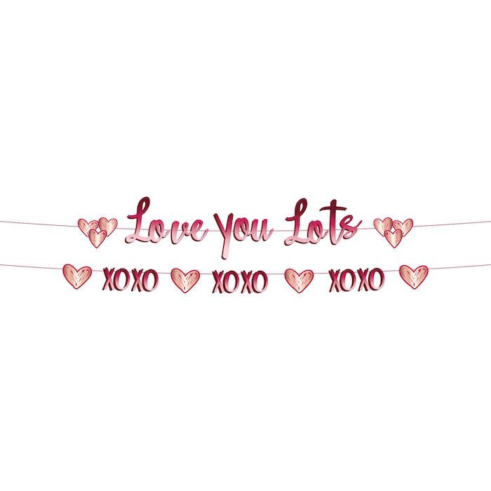 "Love You Lots" heart garland - 14 x 150 cm