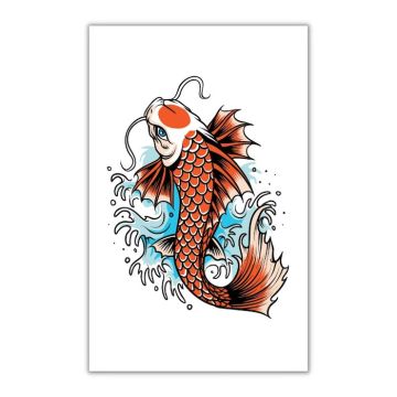 Fake and temporary Japanese koi fish tattoo 10.5x20 cm 