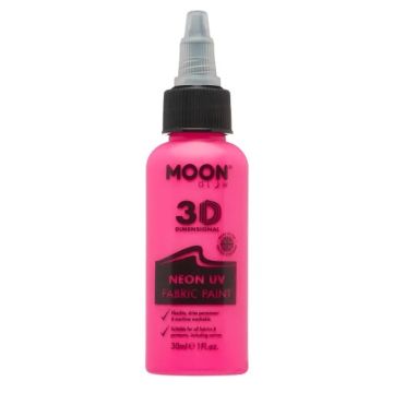 Neon UV Fabric Paint Pink 30 ml Moon Creations