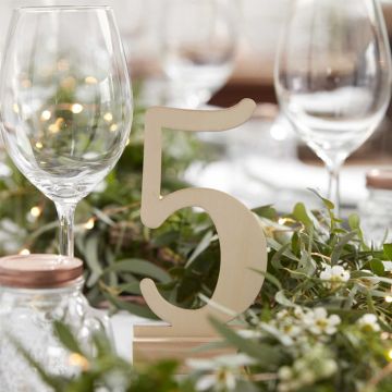 Table numbers 1-12 in Wood 12x