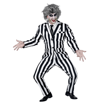 Suit costume with black/white stripes