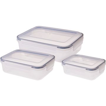 Storage Boxes 3 pcs. with silicone seal 600-2000 ml