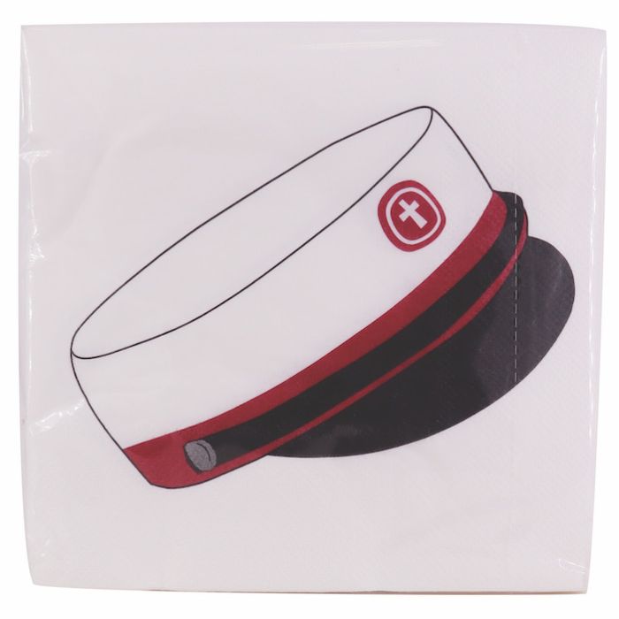 Red Graduation Cap Napkins 20x - 33 x 33 cm