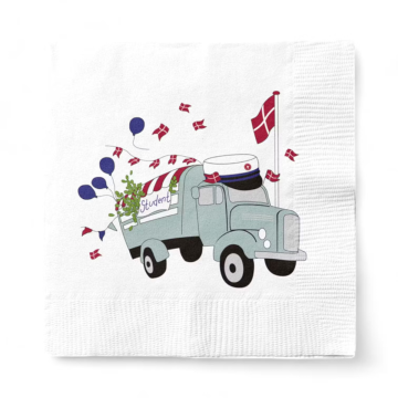Napkins with student wagon blue student 20x The Old Pharmacy