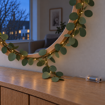 Eucalyptus Garland with 30 LED Lights approx. 290 cm