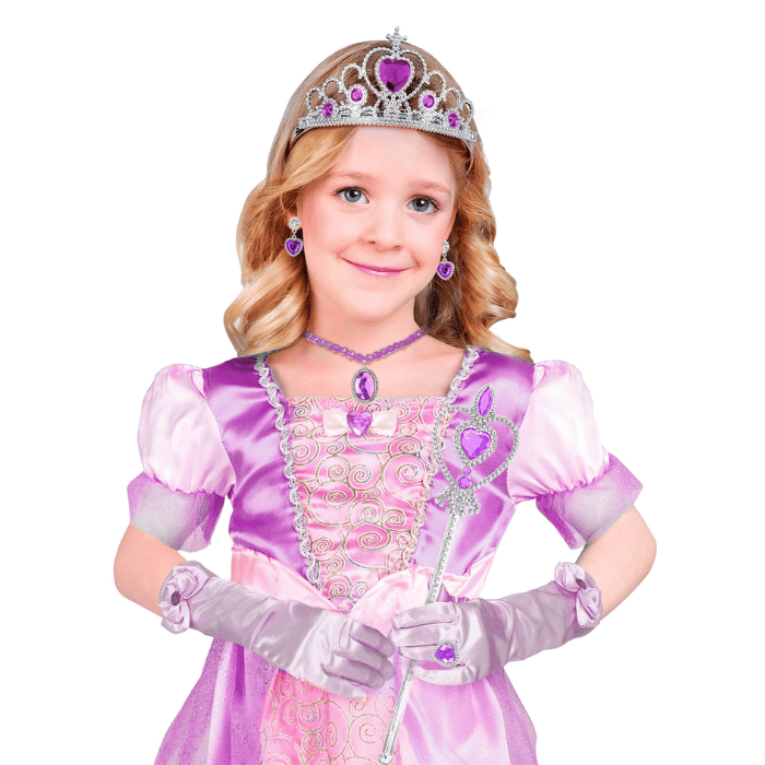 Purple princess set for children - 6 pieces