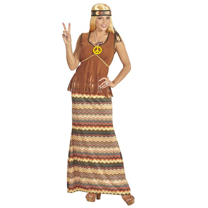 Ladies' Hippie Set with Long Skirt and Peace Sign