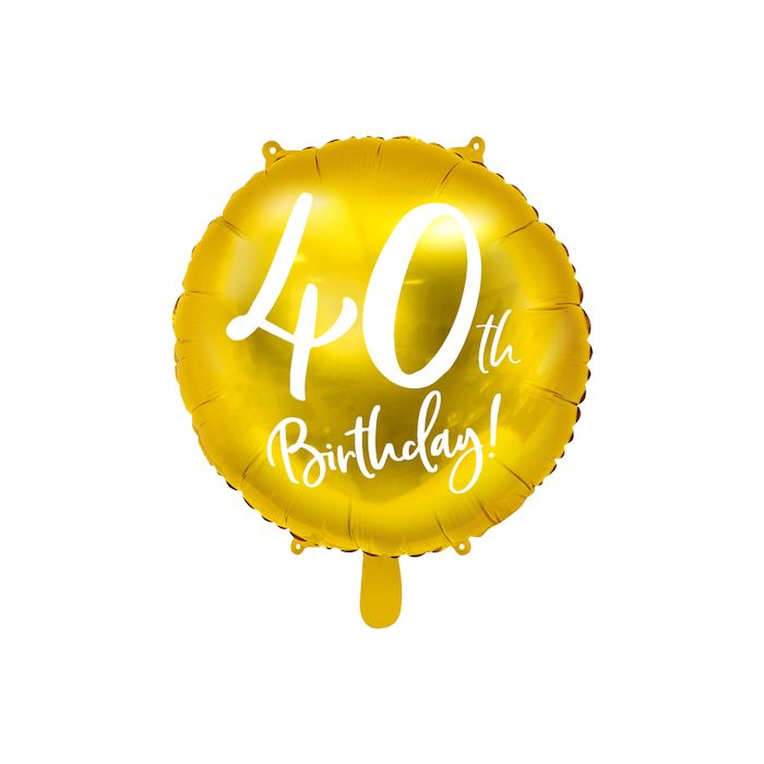 40th Birthday Balloon Gold - 45 cm