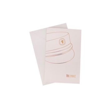Gold student card with envelope - 11 x 17 cm
