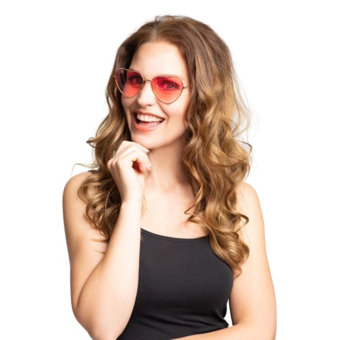 Unisex red heart glasses - onesize