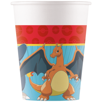 Pokemon paper cups 8 pcs - 200 ml