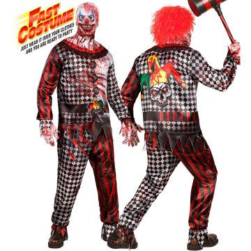 Evil clown costume for men with mask