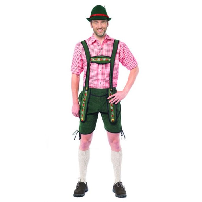 Tyrolean lederhosen trousers Johann short green