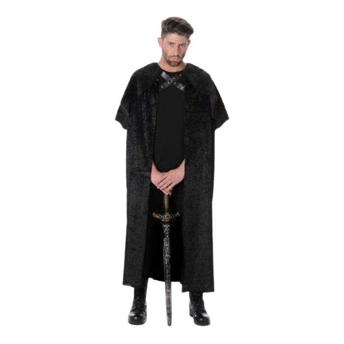 Black fur cape one-size