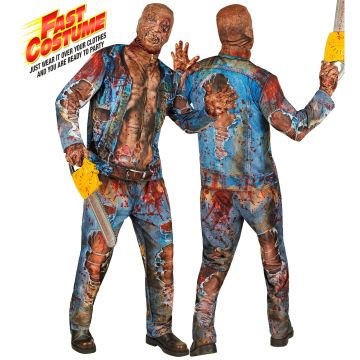 Zombie costume for men with bloody rips