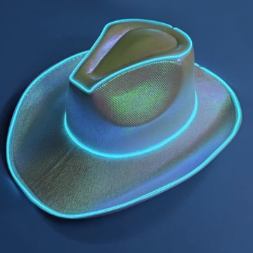 Fun cowboy rave hat with LED - Yellow