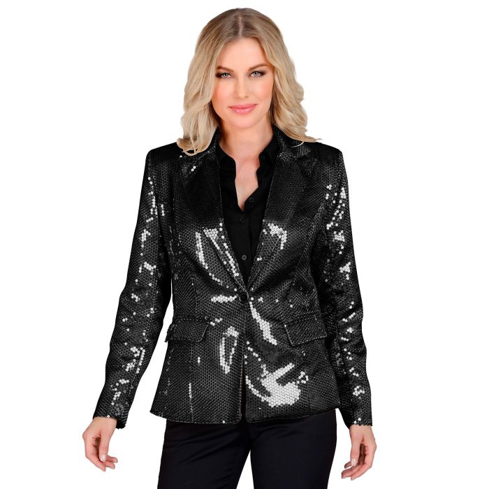 Ladies' sequin jacket in black
