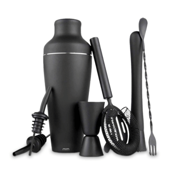 Matte black cocktail set - 7 pieces