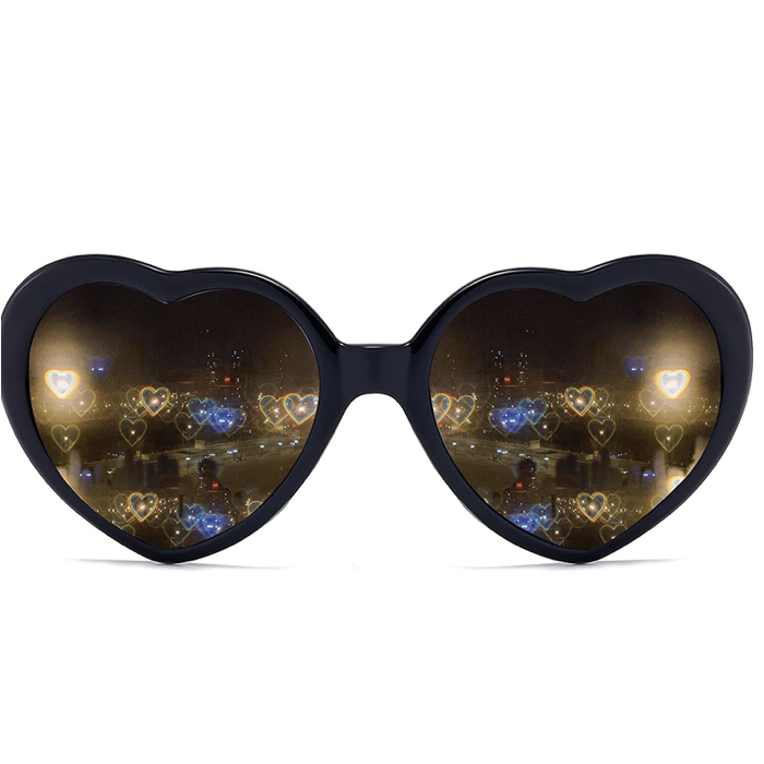 Sunglasses black heart lenses - one-size