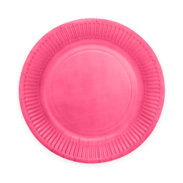 Pink paper plates 8x - Ø 23 cm