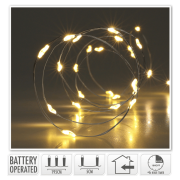 LED string light wire 40 LED Warm white - 195 cm