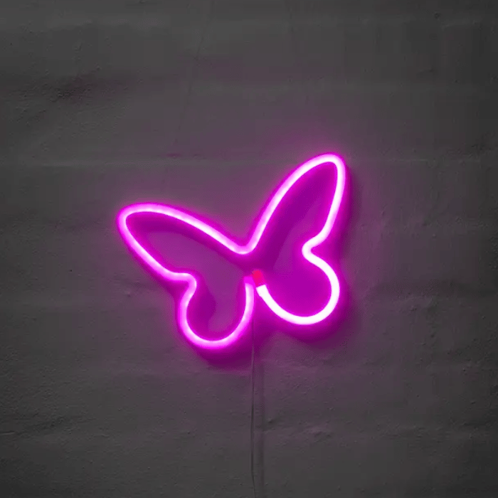 Butterfly neon LED sign - 16x23 cm