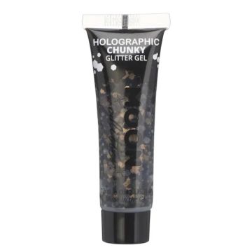 Holographic Chunky Glitter Gel Black 12 ml Moon Creations