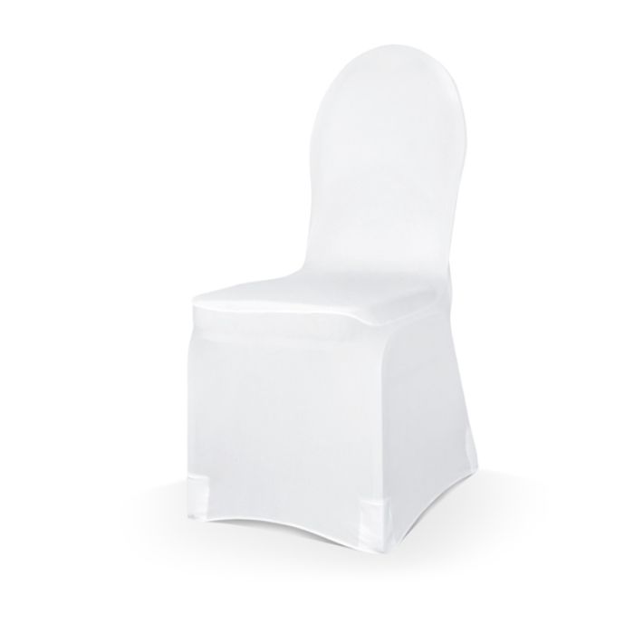 Elastic chair cover white fabric 