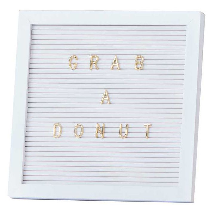 Letter Board in White & Gold - 25 x 25 cm