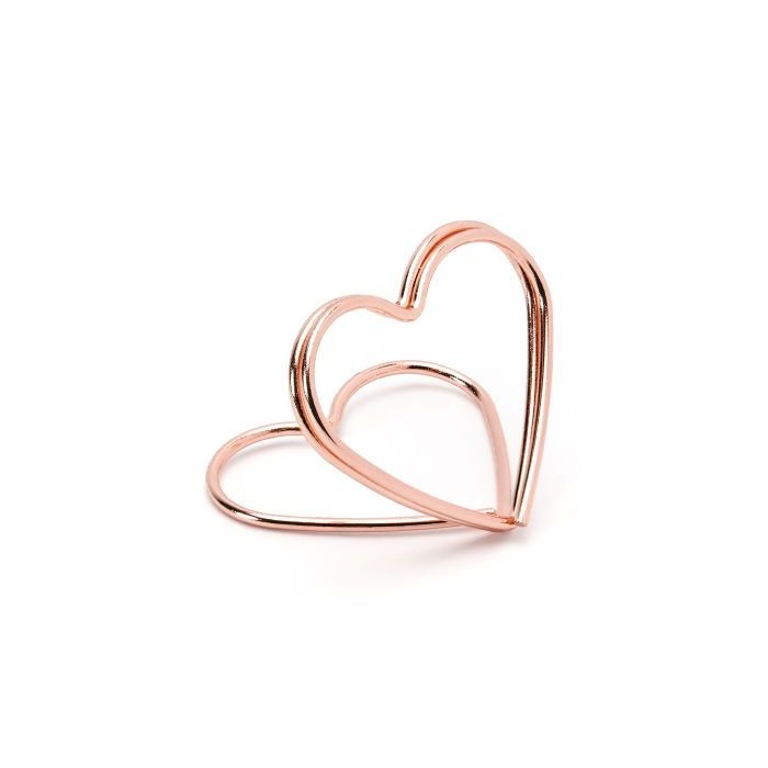 Rose gold heart place card holders 10x - 2.5
