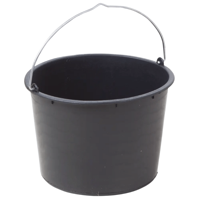 Black plastic bucket 20 L - 26x33 cm