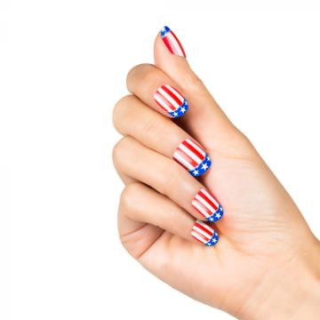Artificial nails with USA motif 24x