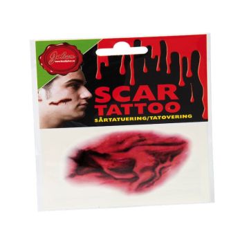 Bloody wound artificial Halloween tattoo 9 cm 