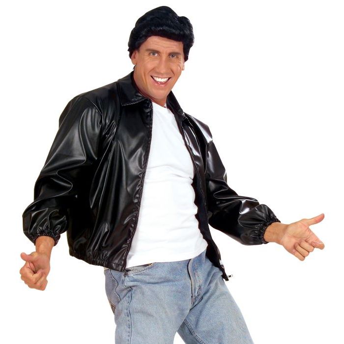 Black T Birds 50's jacket in leather look