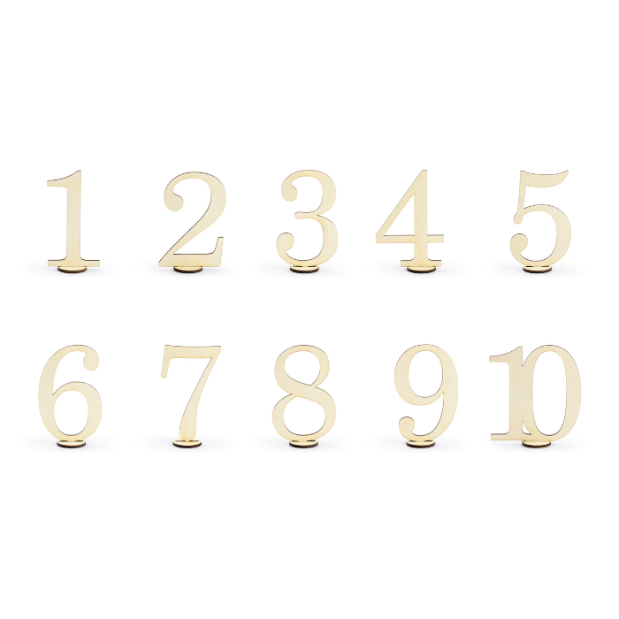 Wooden Table Numbers 1-10 10x