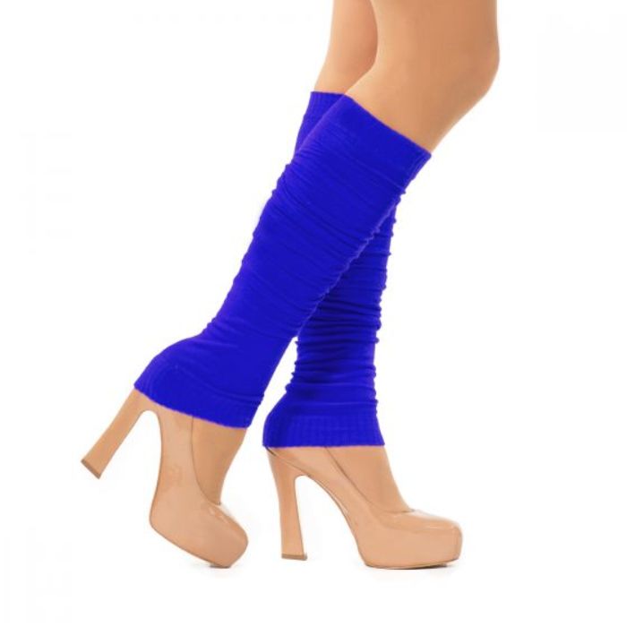 Leg warmers for women one-size blue